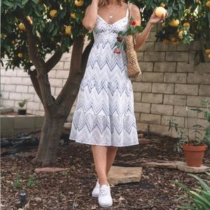 NWOT Embroidered Tiered Midi Dress | Size M | Lovestitch | Skirt Fully Lined